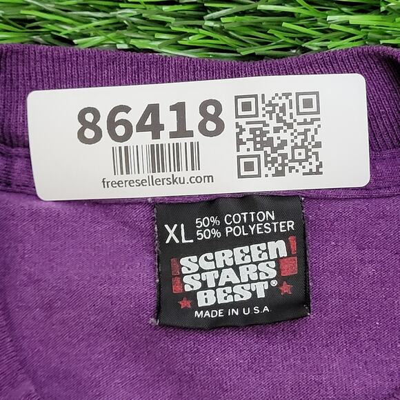 Vintage 1990 La-Paz Shirt Womens XL 22x28 Purple Spellout - Picture 4 of 12
